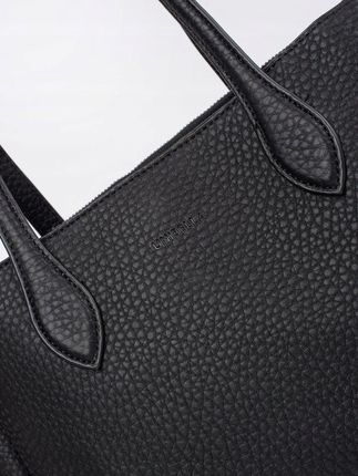 Czarna torebka shopper z ekoskóry one size - zdjęcie 2