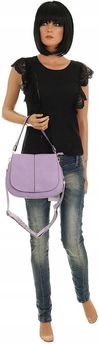 FASHION Włoska Torebka Damska Kuferek Listonoszka na Ramię HJ8836 Purple - zdjęcie 6