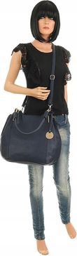 JGL Just Glamour Włoska Torebka Damska kuferek listonoszka SXTT8362 Blue - zdjęcie 4