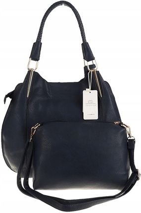 JGL Just Glamour Włoska Torebka Damska kuferek listonoszka SXTT8362 Blue - zdjęcie 3