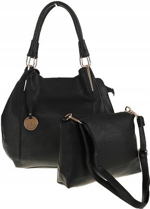 JGL Just Glamour Włoska Torebka Damska kuferek listonoszka SXTT8362 Black - zdjęcie 2