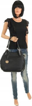 JGL Just Glamour Włoska Torebka Damska kuferek listonoszka SXTT8362 Black - zdjęcie 4