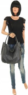 The Grace bags Włoska Torebka Damska Shoper Worek na Ramię LH2550 Grey - zdjęcie 5