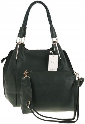 JGL Just Glamour Włoska Torebka Damska kuferek listonoszka SXTT8362 Green - zdjęcie 3