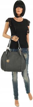 JGL Just Glamour Włoska Torebka Damska kuferek listonoszka SXTT8362 Grey - zdjęcie 2