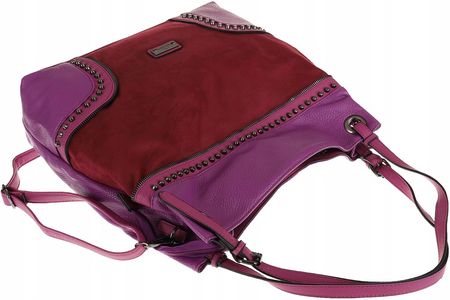 CHARRO Włoska Torebka Damska Worek Listonoszka na Ramię CH86614 Purple - zdjęcie 3