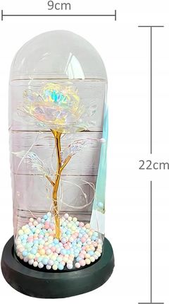 Extralink Wieczna Róża W Szkle Led Świecąca Pomysł Na Walentynki +Pudełko - zdjęcie 3