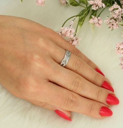 Diament Obrączka z grawerem srebrna próba 925, DIA-PRS-7425-925 (DIAPRS7425925) - zdjęcie 2