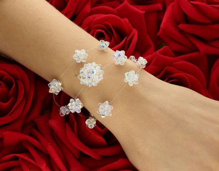 Bransoletka damska Ślubna z kryształkami Swarovski - zdjęcie 2