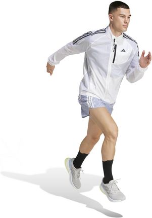 Kurtka do biegania męska adidas OWN THE RUN 3-STRIPES biała JD7760 - zdjęcie 2