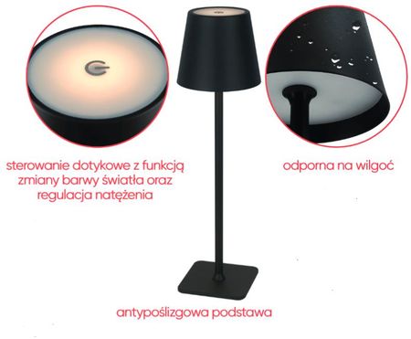 Lampa stołowa 3.5W 400lm CCT LED LINE TAZA 2x2000mAh złota - zdjęcie 2