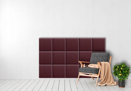 Smartlife Panele Ścienne Tapicerowane Magic Velvet Kwadrat Bordowy 50X50cm - zdjęcie 2
