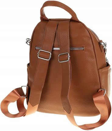 Torebka Damska Modny Plecak Teczka Miejska Shoper Ramię 0976 Brown - zdjęcie 4