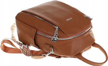 Torebka Damska Modny Plecak Teczka Miejska Shoper Ramię 0976 Brown - zdjęcie 3