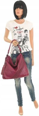 The Grace bags Włoska Torebka Listonoszka Worek na Ramię lh2311 Rose Red - zdjęcie 4