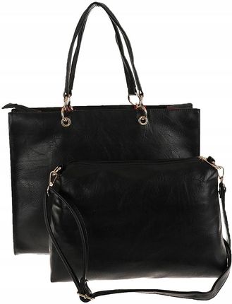 Andrea Massi Włoska Torebka kuferek Teczka Listonoszka Shopper HJ15 Black - zdjęcie 2