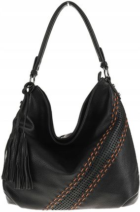The Grace bags Włoska Torebka Listonoszka Worek na Ramię lh2311 Black - zdjęcie 2