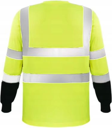 King Bhp Koszulka Robocza Męska Odblaskowa Ostrzegawcza Z Długim Rękawem Bawełna Bhp - zdjęcie 3