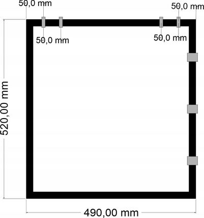 Noga metalowa do stolika kawowego 52x49 2x2stal 1784324585 - zdjęcie 3