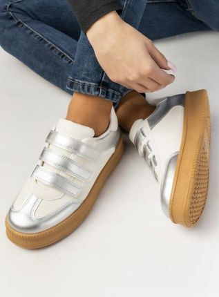 Damskie Sneakersy – Srebrne AURORA SILVER 36 - zdjęcie 3