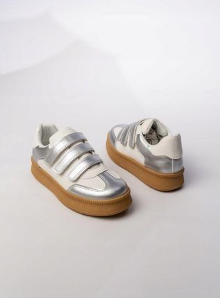 Damskie Sneakersy – Srebrne AURORA SILVER 38 - zdjęcie 3