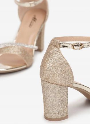 Born2Be Złote Sandały damskie 37 Elegancki - zdjęcie 5