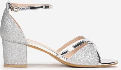 Born2Be Srebrne Sandały damskie 39 Elegancki - zdjęcie 5