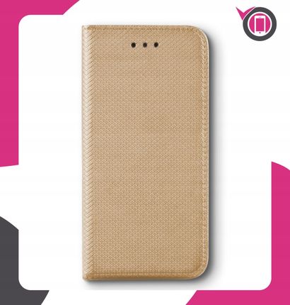 Martech Etui Z Klapką Do Samsung Galaxy S25 Ultra Złoty Smart Magnet Case Szkło - zdjęcie 2