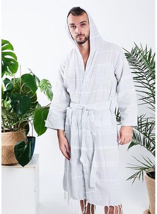 Szlafrok hammam męski 100% naturalna bawełna Yeye - zdjęcie 6