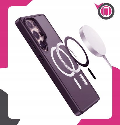 Etui Magsafe Do Samsung Galaxy S25 Ultra Matte Fioletowy Szkło Na Ekran - zdjęcie 5