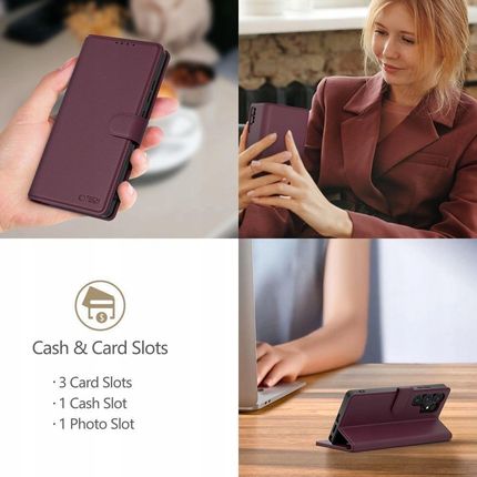 Etui Tech Protect Wallet Do Samsung Galaxy A36 5G Bordowy - zdjęcie 3