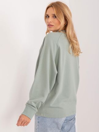 Pistacjowa bluza oversize bez kaptura SUBLEVEL - zdjęcie 2