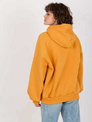 Ciemnożółta dresowa bluza basic oversize - zdjęcie 2