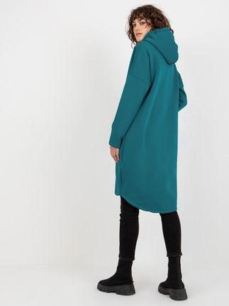 Morska długa dresowa bluza basic na suwak Stunning - zdjęcie 2