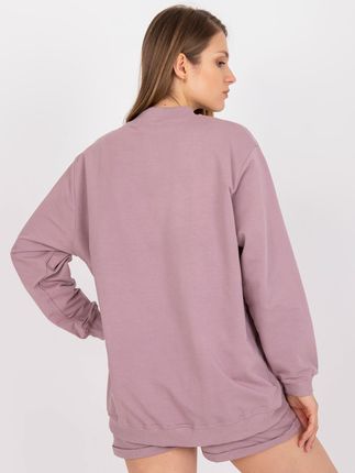 Brudnoróżowa dresowa bluza basic oversize - zdjęcie 2