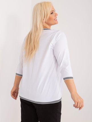Biała bluzka plus size Pearl - zdjęcie 3