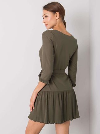 Khaki sukienka Fleur - zdjęcie 2