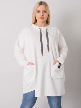 Ecru bawełniana tunika plus size Redmond - zdjęcie 2