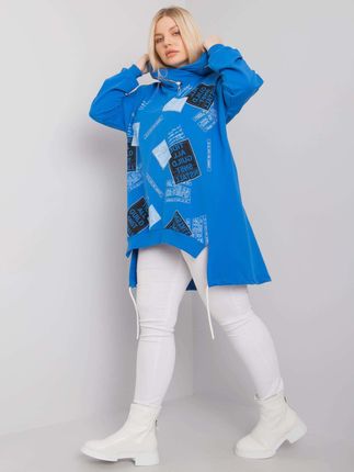 Ciemnoniebieska bluza z kapturem plus size Ives - zdjęcie 2