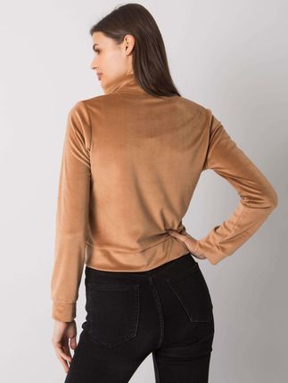 Camelowa welurowa bluza rozpinana Charley RUE PARIS - zdjęcie 3