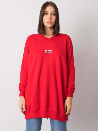 Czerwona tunika plus size bawełniana Raella - zdjęcie 2