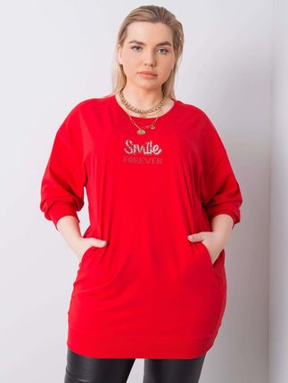 Czerwona bluzka plus size z aplikacją Messina - zdjęcie 2
