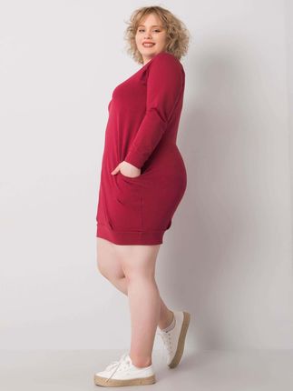 Bordowa sukienka plus size Ariadne - zdjęcie 2