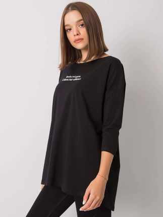 Czarna bluzka z napisem Merel - zdjęcie 2
