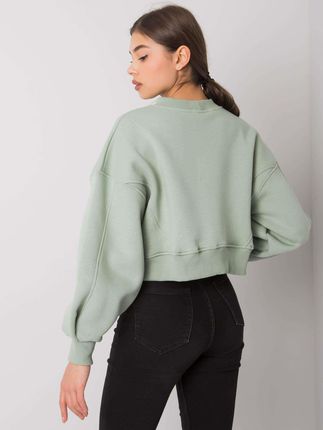 Pistacjowa bluza bez kaptura Thilde - zdjęcie 2