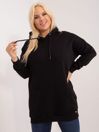 Czarna bluza plus size z kapturem Luna - zdjęcie 2