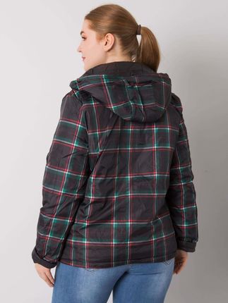 Czarna kurtka dwustronna plus size Irfane - zdjęcie 4
