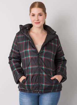 Czarna kurtka dwustronna plus size Irfane - zdjęcie 4