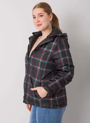 Czarna kurtka dwustronna plus size Irfane - zdjęcie 3