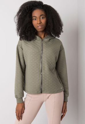 Jasna khaki pikowana bluza basic Melanie - zdjęcie 2